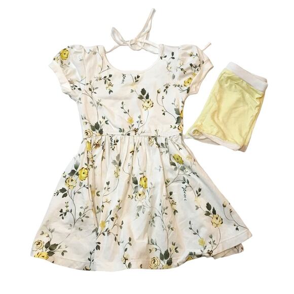 Omi Jo Well Dressed Wolf Yellow Floral Billow Dress & Shorts 2Y - Picture 1 of 6